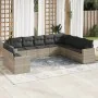 Gartensofa-Set, 10-teilig, mit Kissen, aus hellem grauen Kunststoff-Rattan. von , Modulare Sofas für den Außenbereich - Ref: ...