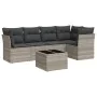 Garden sofa set 6 pieces and gray synthetic rattan cushions by , Garden sets - Ref: Foro24-3217612, Price: 454,96 €, Discount: %