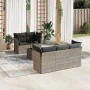 Garden sofa set 6 pieces and gray synthetic rattan cushions by , Garden sets - Ref: Foro24-3217252, Price: 460,32 €, Discount: %