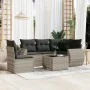 Garden sofa set 6 pieces and gray synthetic rattan cushions by , Garden sets - Ref: Foro24-3221381, Price: 469,21 €, Discount: %