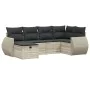 Garden sofa set 6 pieces and gray synthetic rattan cushions by , Garden sets - Ref: Foro24-3264108, Price: 471,31 €, Discount: %