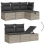 Garden sofa set 6 pieces and gray synthetic rattan cushions by , Garden sets - Ref: Foro24-3264108, Price: 471,31 €, Discount: %