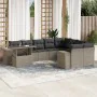 Set of 10-piece garden sofas with light gray synthetic rattan cushions by , Garden sets - Ref: Foro24-3269402, Price: 796,72 ...