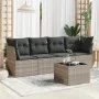 Gartensofa-Set und Kissen, 5-teilig, aus hellem grauem Kunststoff-Rattan. von , Gartensets - Ref: Foro24-3249081, Preis: 373,...