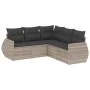 Garden sofa set and cushions 5 pieces light gray synthetic rattan by , Garden sets - Ref: Foro24-3253689, Price: 412,83 €, Di...