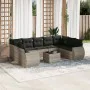 Set of 10-piece garden sofas with light gray synthetic rattan cushions by , Garden sets - Ref: Foro24-3254149, Price: 760,84 ...