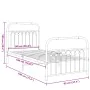 Metal bed frame with white headboard and footboard 90x190 cm by , Beds and slatted bases - Ref: Foro24-376659, Price: 94,07 €...