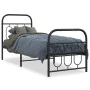 Bed frame with black metal headboard and footboard 75x190 cm by , Beds and slatted bases - Ref: Foro24-377125, Price: 79,52 €...