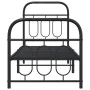 Bed frame with black metal headboard and footboard 75x190 cm by , Beds and slatted bases - Ref: Foro24-377125, Price: 79,52 €...