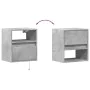 Wall-mounted TV furniture with LED lights, 2 units, concrete gray, 41x31x45 cm. by , TV Furniture - Ref: Foro24-852320, Price...