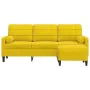 3-seater sofa with yellow velvet footstool, 180 cm by , Sofas - Ref: Foro24-3278273, Price: 325,16 €, Discount: %