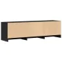 TV stand with LED lights, engineered wood, black, 140x34x40 cm by , TV Furniture - Ref: Foro24-852244, Price: 111,66 €, Disco...