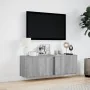 Wall-mounted TV stand with LED lights in Sonoma gray, 100x31x35 cm. by , TV Furniture - Ref: Foro24-852269, Price: 66,94 €, D...