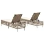 Liegestühle mit Tisch, 2 Stück, aus synthetischem Rattan in Beige. von , Liegen - Ref: Foro24-4002750, Preis: 267,80 €, Rabat...