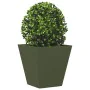 2 olive green steel planters 30x30x30 cm by , Pots and planters - Ref: Foro24-851045, Price: 63,59 €, Discount: %