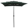 3-level umbrella with a green aluminum pole 2x2 m by vidaXL, Umbrellas - Ref: Foro24-313845, Price: 57,86 €, Discount: %