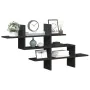 Engineered wood black wall shelf 124.5x18x60.5 cm by , Shelves and shelves - Ref: Foro24-853264, Price: 37,52 €, Discount: %