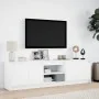 TV stand with LED lights, engineered wood, white, 180x34x50 cm by , TV Furniture - Ref: Foro24-3307912, Price: 152,54 €, Disc...