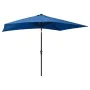 Umbrella with LED and azure blue steel pole 2x3 m by vidaXL, Umbrellas - Ref: Foro24-313793, Price: 67,02 €, Discount: %