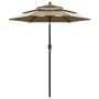 3-tier parasol with taupe gray aluminum pole 2 m by vidaXL, Umbrellas - Ref: Foro24-313855, Price: 61,73 €, Discount: %