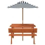 Picnic table for 4 children with umbrella hole made of fir wood. by , Garden tables - Ref: Foro24-3281620, Price: 124,56 €, D...