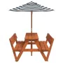 Picnic table for 4 children with umbrella hole made of fir wood. by , Garden tables - Ref: Foro24-3281620, Price: 124,56 €, D...