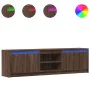 LED TV stand made of brown oak engineered wood, measuring 180x34x50 cm. by , TV Furniture - Ref: Foro24-3307918, Price: 152,5...