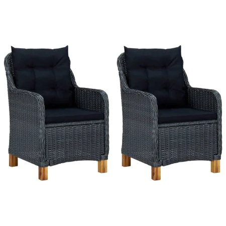 Garden chairs with cushions 2 pcs dark gray synthetic rattan by vidaXL, Garden chairs - Ref: Foro24-313316, Price: 264,46 €, ...