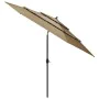 3-tier parasol with taupe gray aluminum pole 3 m by vidaXL, Umbrellas - Ref: Foro24-313871, Price: 96,35 €, Discount: %