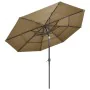 3-tier parasol with taupe gray aluminum pole 3 m by vidaXL, Umbrellas - Ref: Foro24-313871, Price: 96,35 €, Discount: %