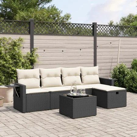 6-piece garden sofa set with black synthetic rattan cushions by , Garden sets - Ref: Foro24-3263782, Price: 381,60 €, Discoun...