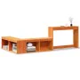 Solid pine wood desk furniture in brown, 222x122x75 cm. by , Nightstands - Ref: Foro24-855755, Price: 196,77 €, Discount: %