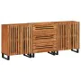 Sideboard 3 pieces solid acacia wood 60x34x75 cm by , Sideboards - Ref: Foro24-3217081, Price: 395,39 €, Discount: %