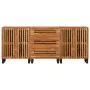 Sideboard 3 pieces solid acacia wood 60x34x75 cm by , Sideboards - Ref: Foro24-3217081, Price: 395,39 €, Discount: %