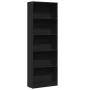 Engineered wood black shelf 60x24x176 cm by , Bookcases and shelves - Ref: Foro24-857822, Price: 74,27 €, Discount: %