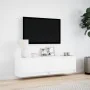 Wall-mounted TV stand with LED lights white 140x31x38 cm by , TV Furniture - Ref: Foro24-852369, Price: 111,67 €, Discount: %