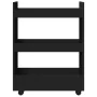 Narrow storage cart 3 levels engineered wood black by , Kitchen and dining carts - Ref: Foro24-855251, Price: 55,31 €, Discou...