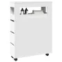 Narrow bathroom cabinet with wheels, engineered wood, white by , Lockers and storage cabinets - Ref: Foro24-855268, Price: 11...