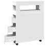 Narrow bathroom cabinet with wheels, engineered wood, white by , Lockers and storage cabinets - Ref: Foro24-855268, Price: 11...