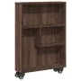 Narrow storage cart in brown oak wood 48x13x68 cm by , Bookcases and shelves - Ref: Foro24-855229, Price: 49,36 €, Discount: %