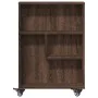 Narrow storage cart in brown oak wood 48x13x68 cm by , Bookcases and shelves - Ref: Foro24-855229, Price: 49,36 €, Discount: %