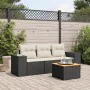 Gartensitzgruppe 4-teilig mit schwarzen Polstern aus synthetischem Rattan von , Gartensets - Ref: Foro24-3257645, Preis: 273,...