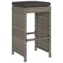 High bar stools for garden with 4 gray PE rattan cushions by , Garden chairs - Ref: Foro24-368690, Price: 251,92 €, Discount: %