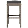 High bar stools for garden with 4 gray PE rattan cushions by , Garden chairs - Ref: Foro24-368690, Price: 251,92 €, Discount: %