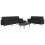 Dreiteiliges Sofaspiel mit Fußhocker und schwarzen Stoffkissen. von , Sofas - Ref: Foro24-3278347, Preis: 626,85 €, Rabatt: %