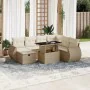 Garden sofa set with 8 pieces of synthetic beige rattan and cushions. by , Garden sets - Ref: Foro24-3275158, Price: 715,18 €...