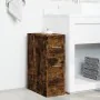 Narrow bathroom cabinet with smoked oak wood and wheels by , Lockers and storage cabinets - Ref: Foro24-855281, Price: 74,83 ...