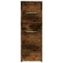 Narrow bathroom cabinet with smoked oak wood and wheels by , Lockers and storage cabinets - Ref: Foro24-855281, Price: 74,83 ...