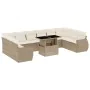 Gartensofa-Set 11-teilig mit Kissen aus synthetischem Rattan in Beige. von , Gartensets - Ref: Foro24-3268778, Preis: 927,01 ...