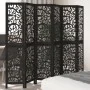 6-panel solid Paulownia wood room divider screen in black. by , Room dividers - Ref: Foro24-358762, Price: 153,49 €, Discount: %